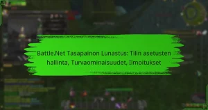 Battle.Net Tasapainon Lunastus: Tilin asetusten hallinta, Turvaominaisuudet, Ilmoitukset