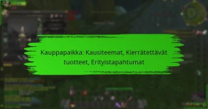 Kauppapaikka: Kausiteemat, Kierrätettävät tuotteet, Erityistapahtumat